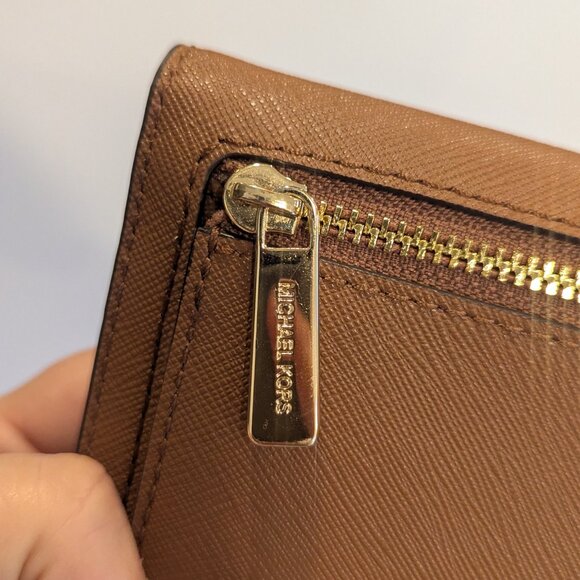 Michael Kors Large Trifold Leather/PVC Wallet-Brown - Picture 5 of 5